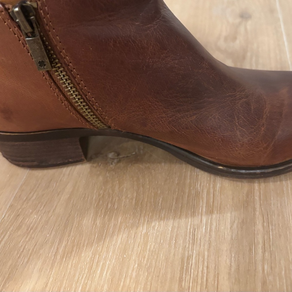 Lucky Brand Tan Leather Ankle Booties , Size 7M (EU 37.5) - Picture 5 of 11